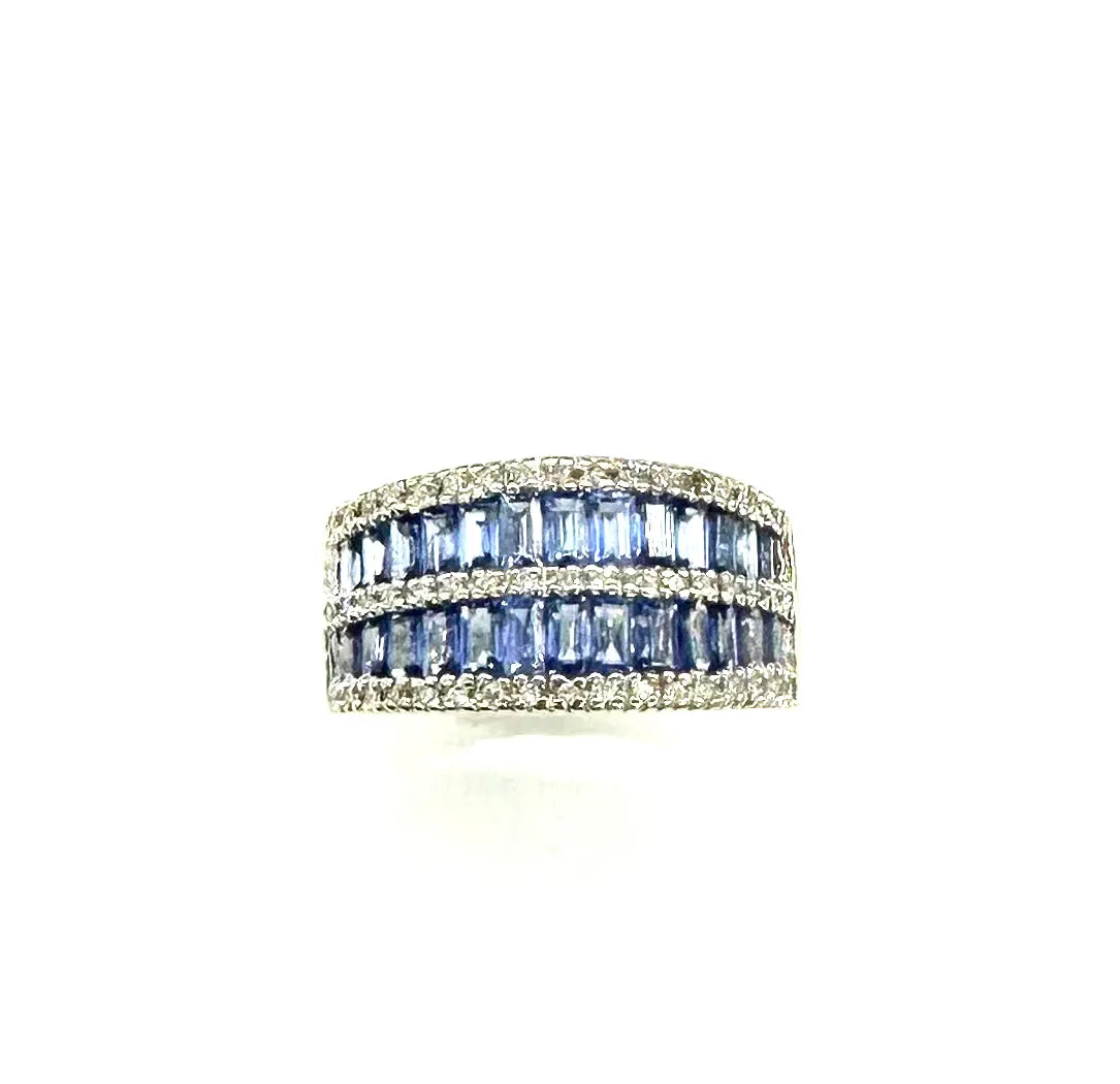 5 Row Tanzanite & Diamond Band