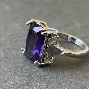 Amethyst Look Cocktail Ring, 7