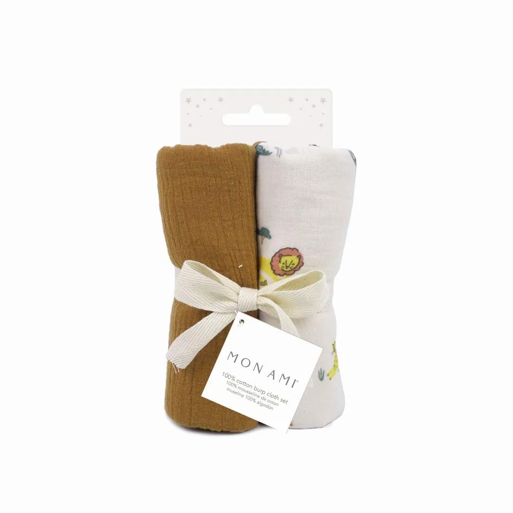 Animaux de Safari 2 Pk Burp Cloth Set