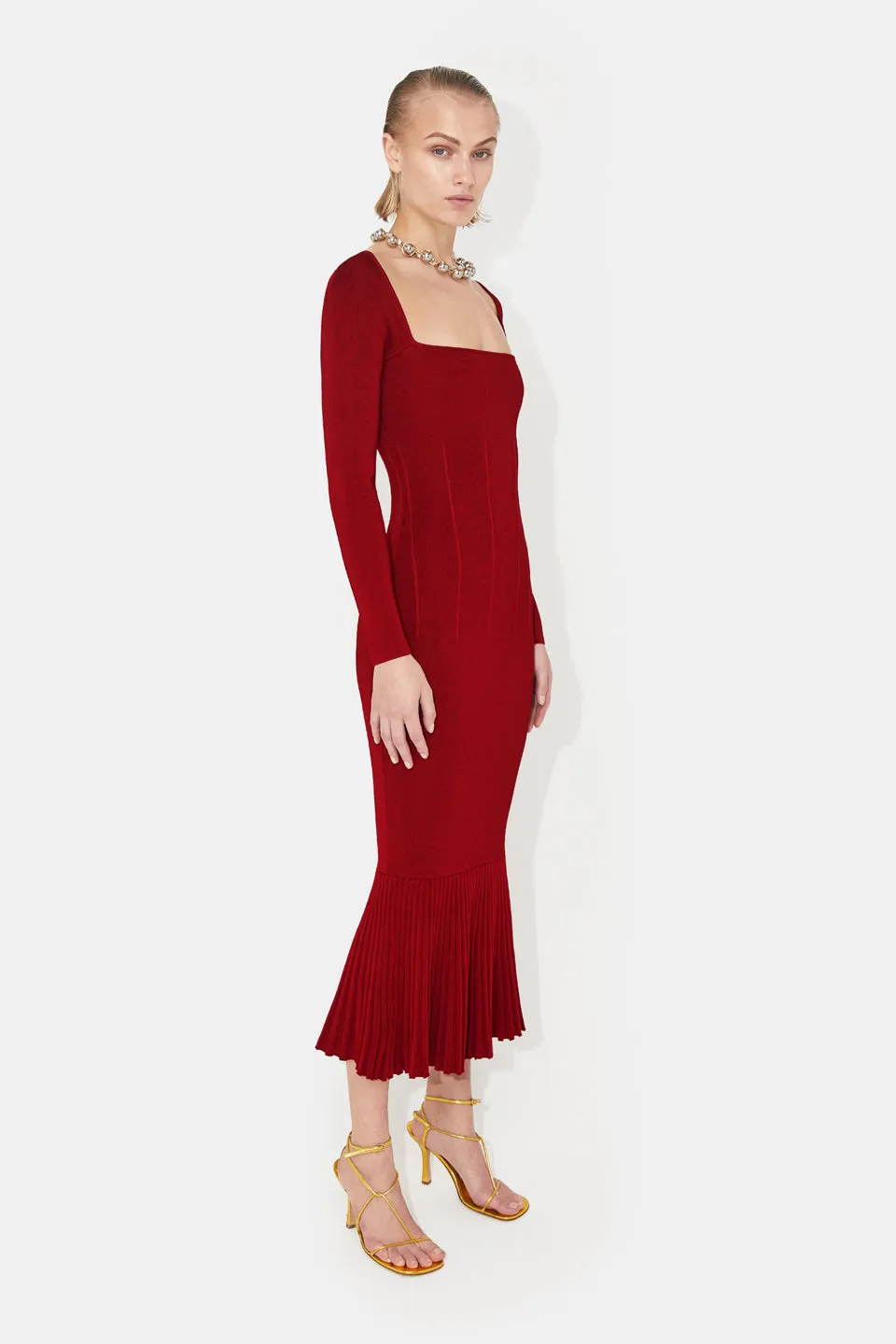 Atalanta Long Sleeved Dress - Rouge Piaf