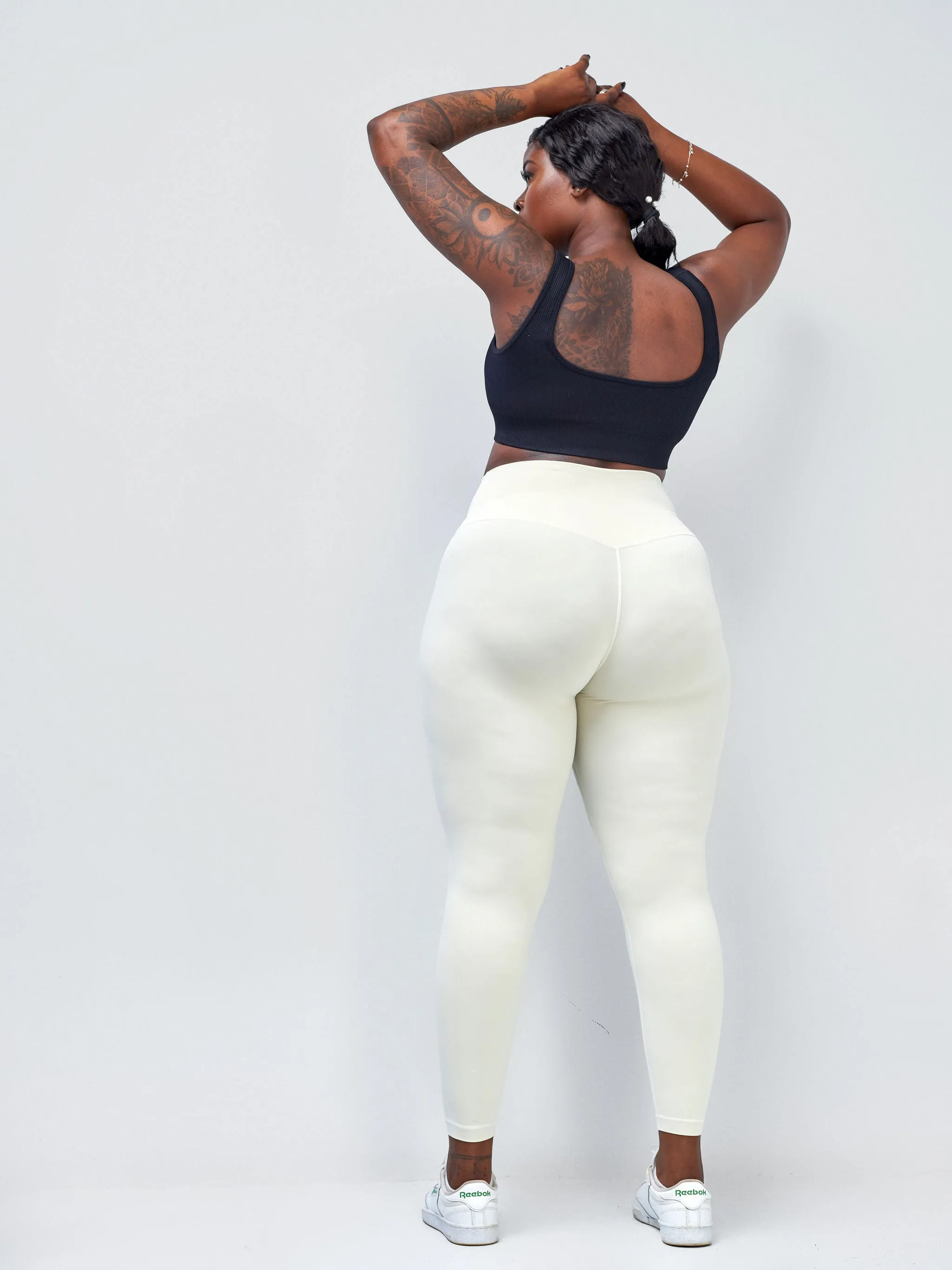 Ava Fitness Bella Workout Leggings - White