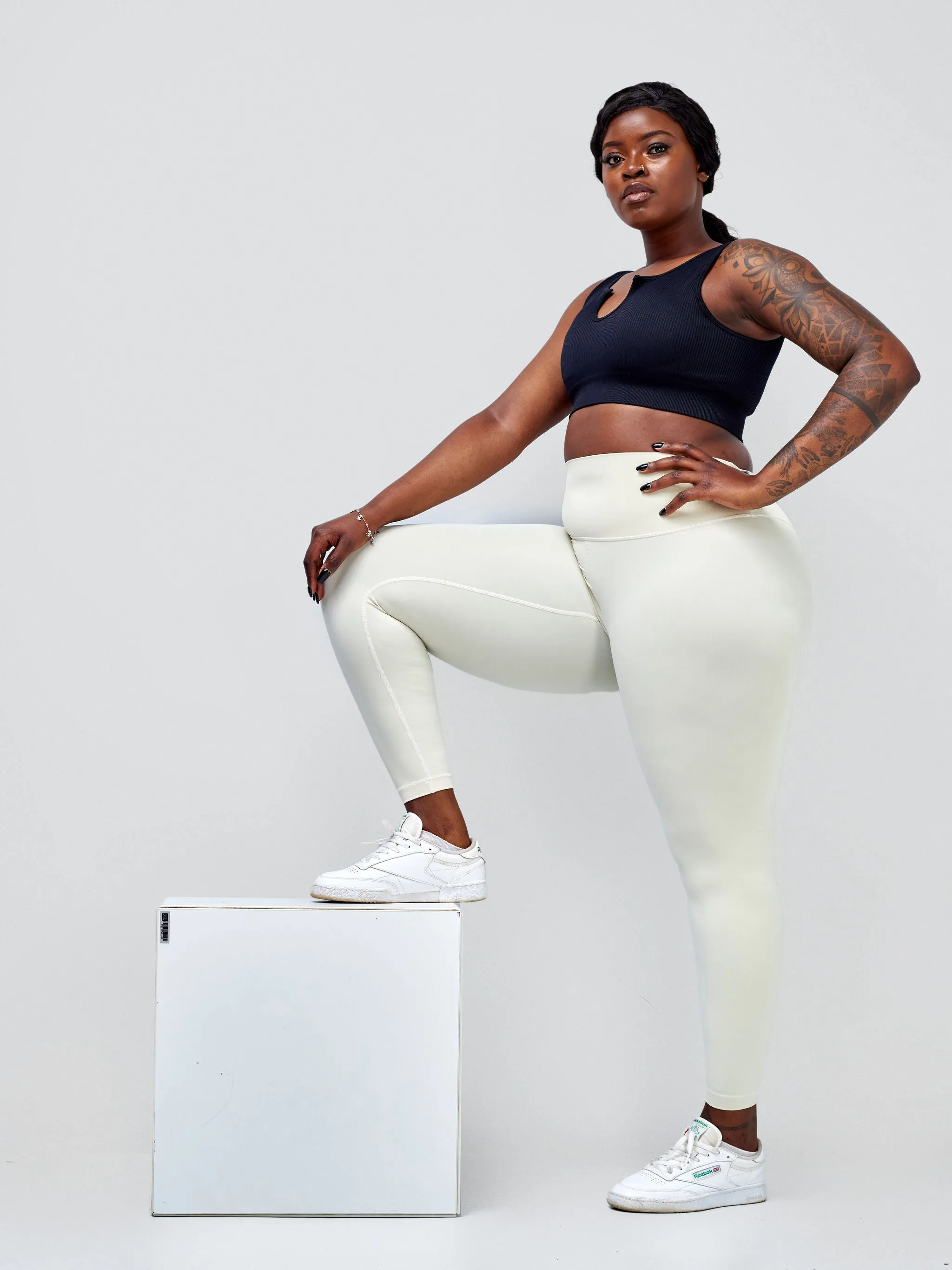 Ava Fitness Bella Workout Leggings - White