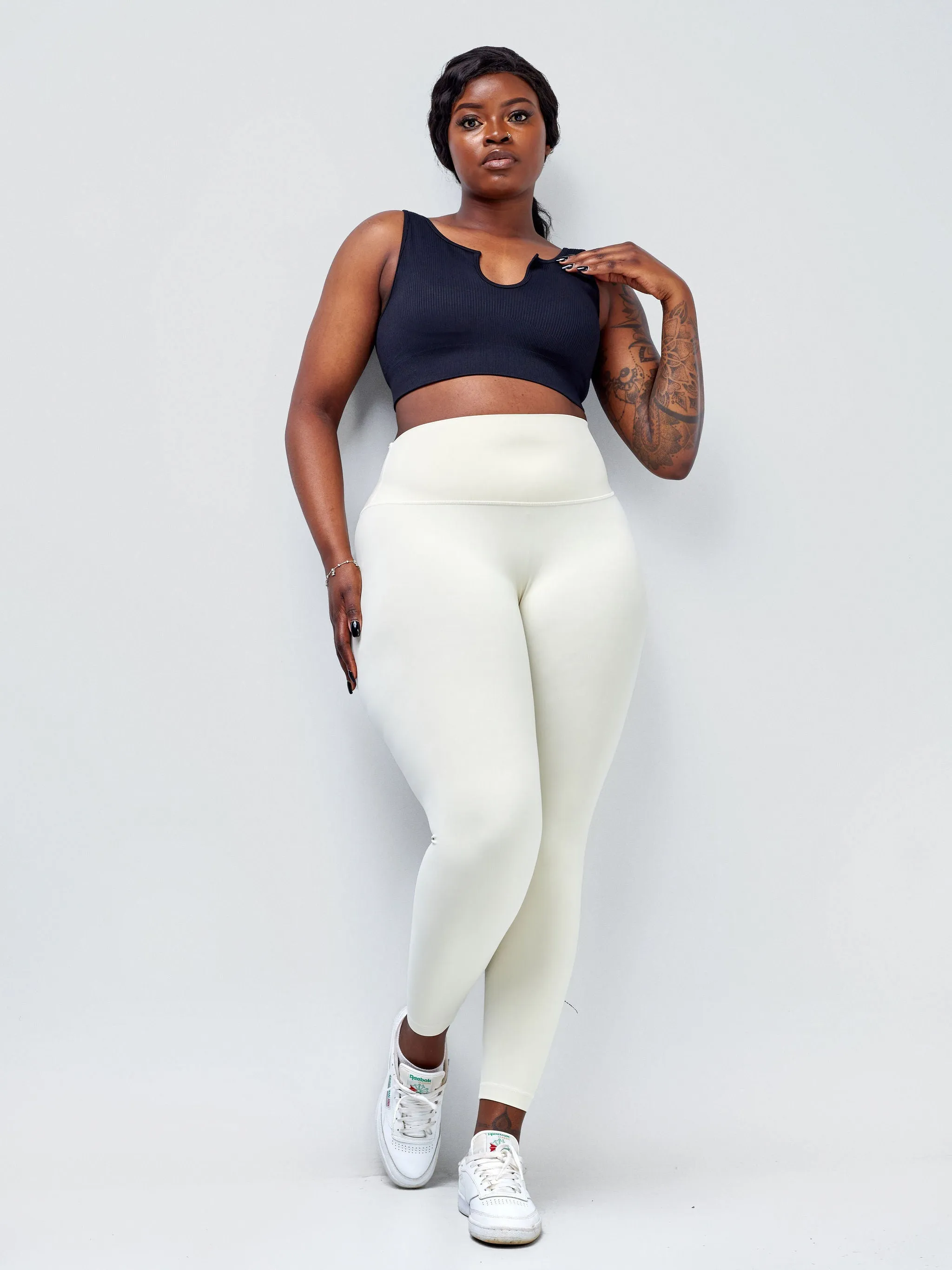 Ava Fitness Bella Workout Leggings - White