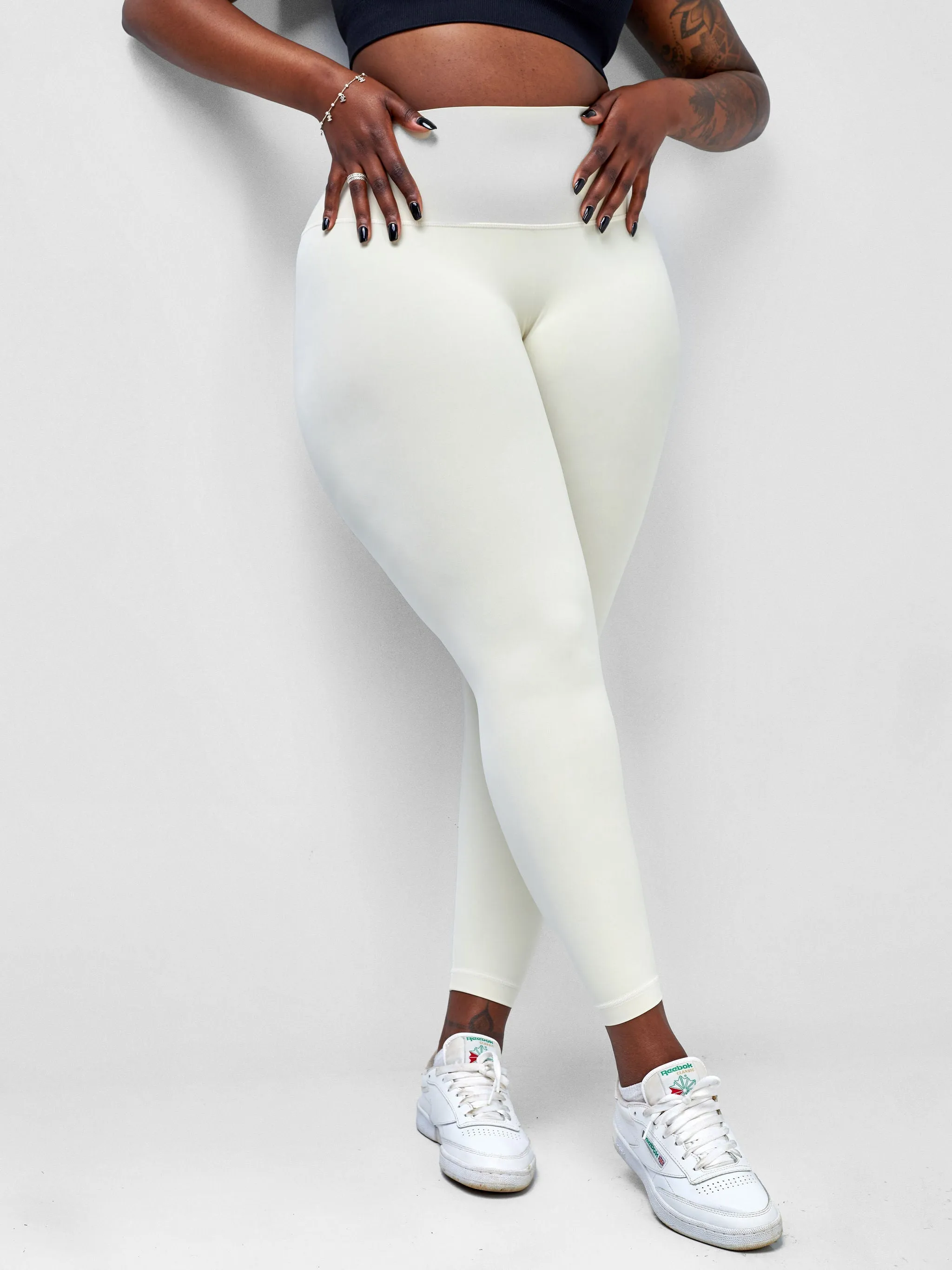 Ava Fitness Bella Workout Leggings - White