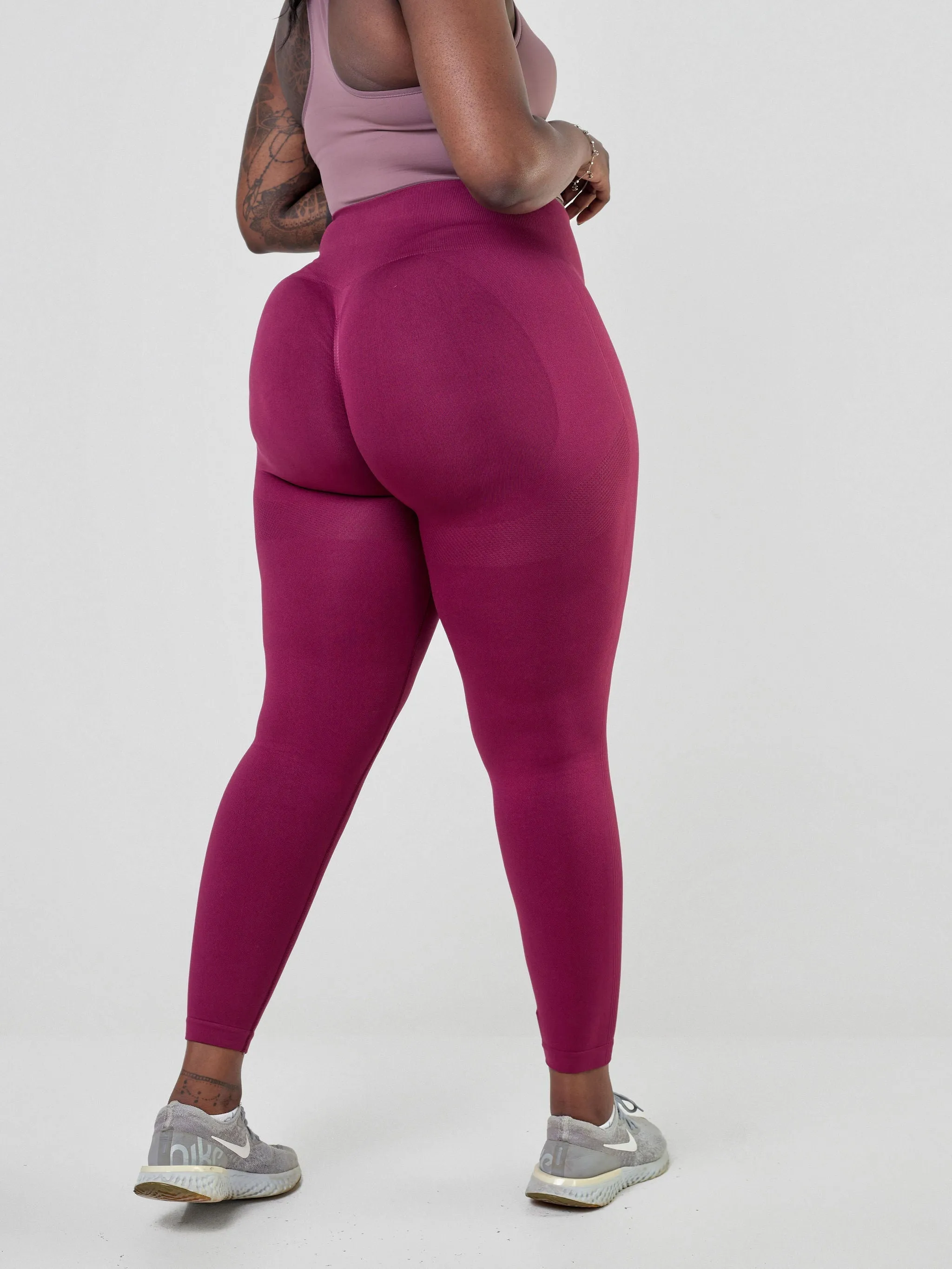 Ava Fitness Universal High Waisted Leggings-Red