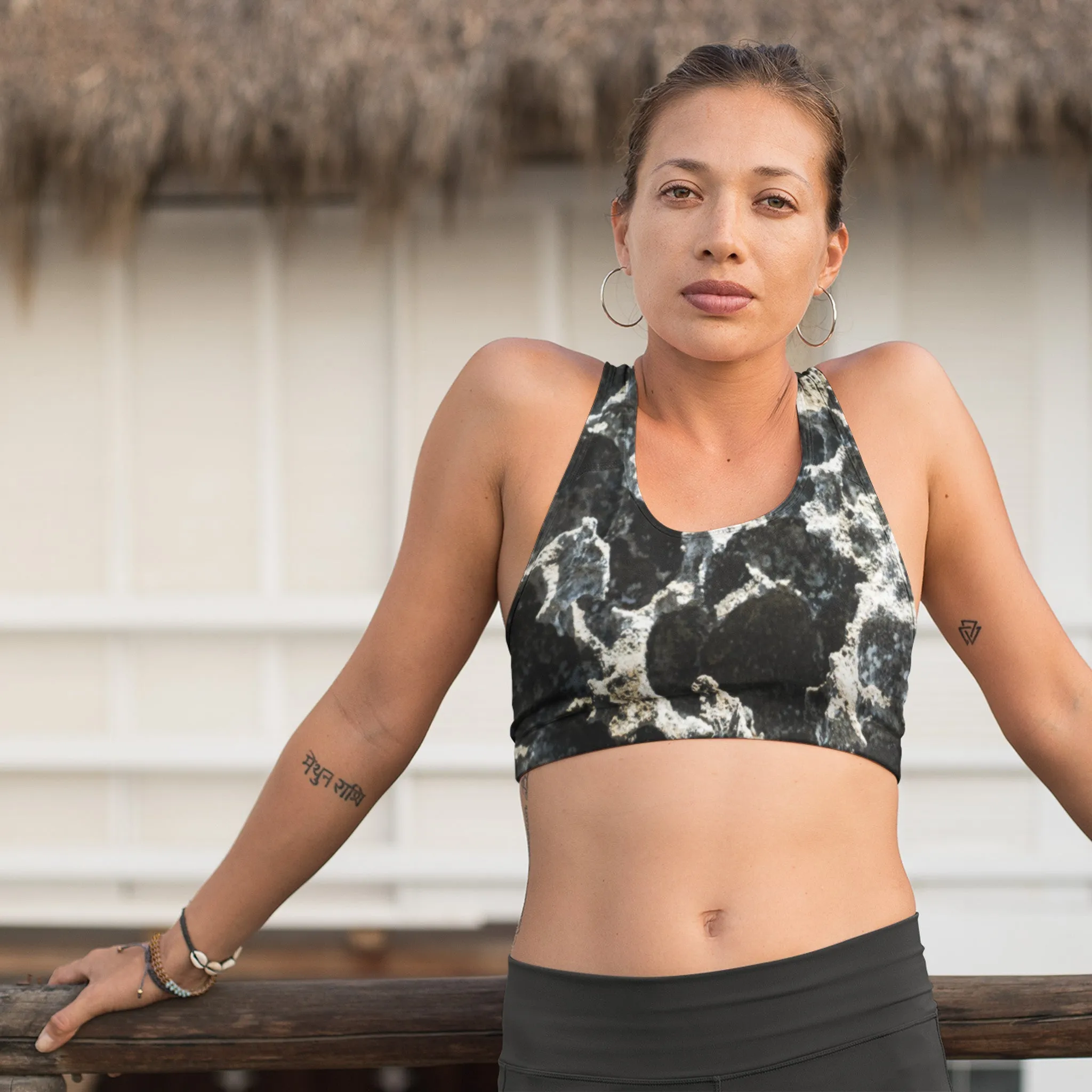 Beach Camo Padded Sports Bra XT