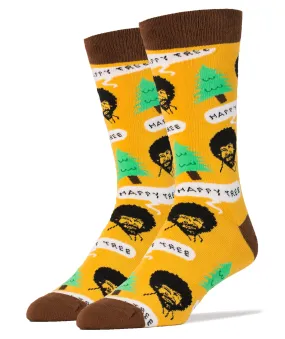 Bob Ross Happy Tree Socks