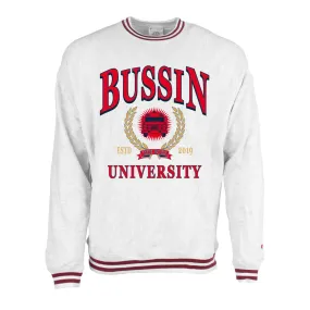 Bussin University Champion Ribbed Crewneck