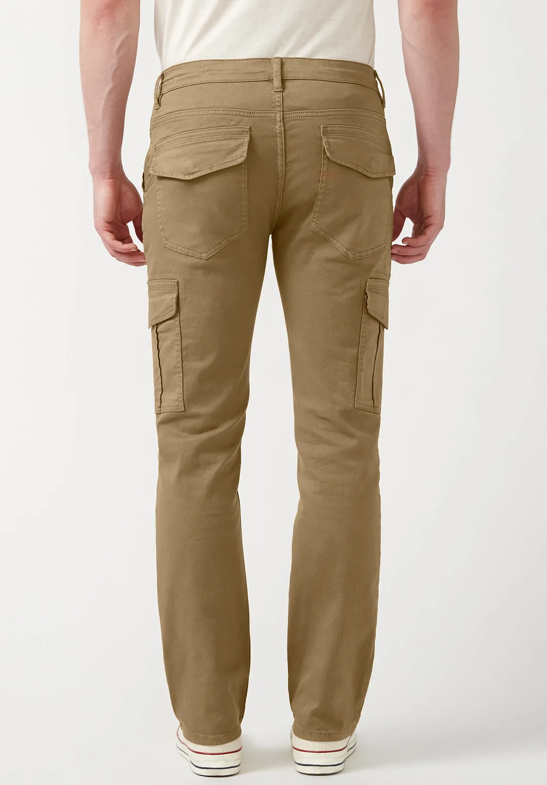 Cargo Joe Men's Straight Leg Pants in Dark Beige - BM22929