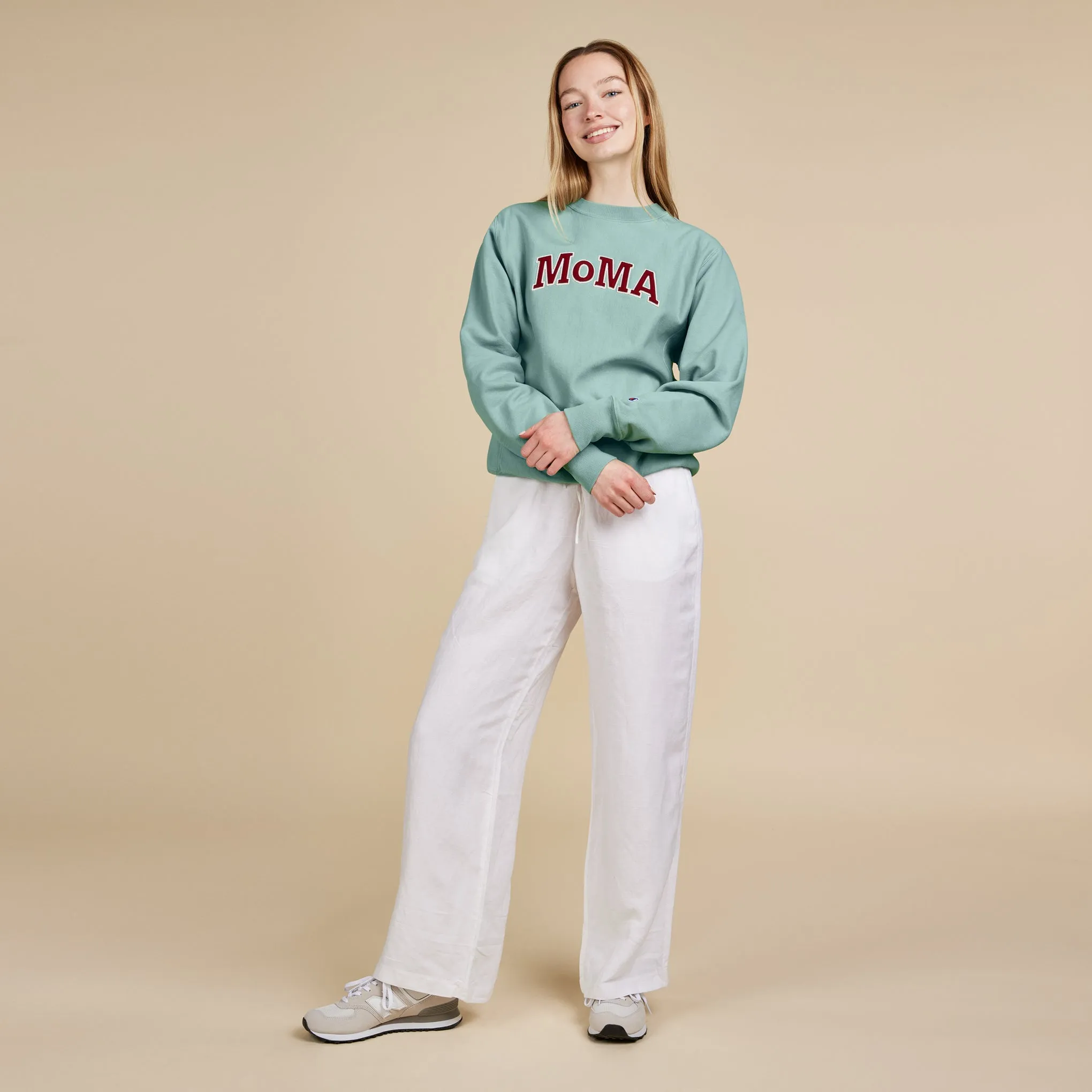 Champion Garment-Dyed Crewneck Sweatshirt - MoMA Edition - Nimbus Green