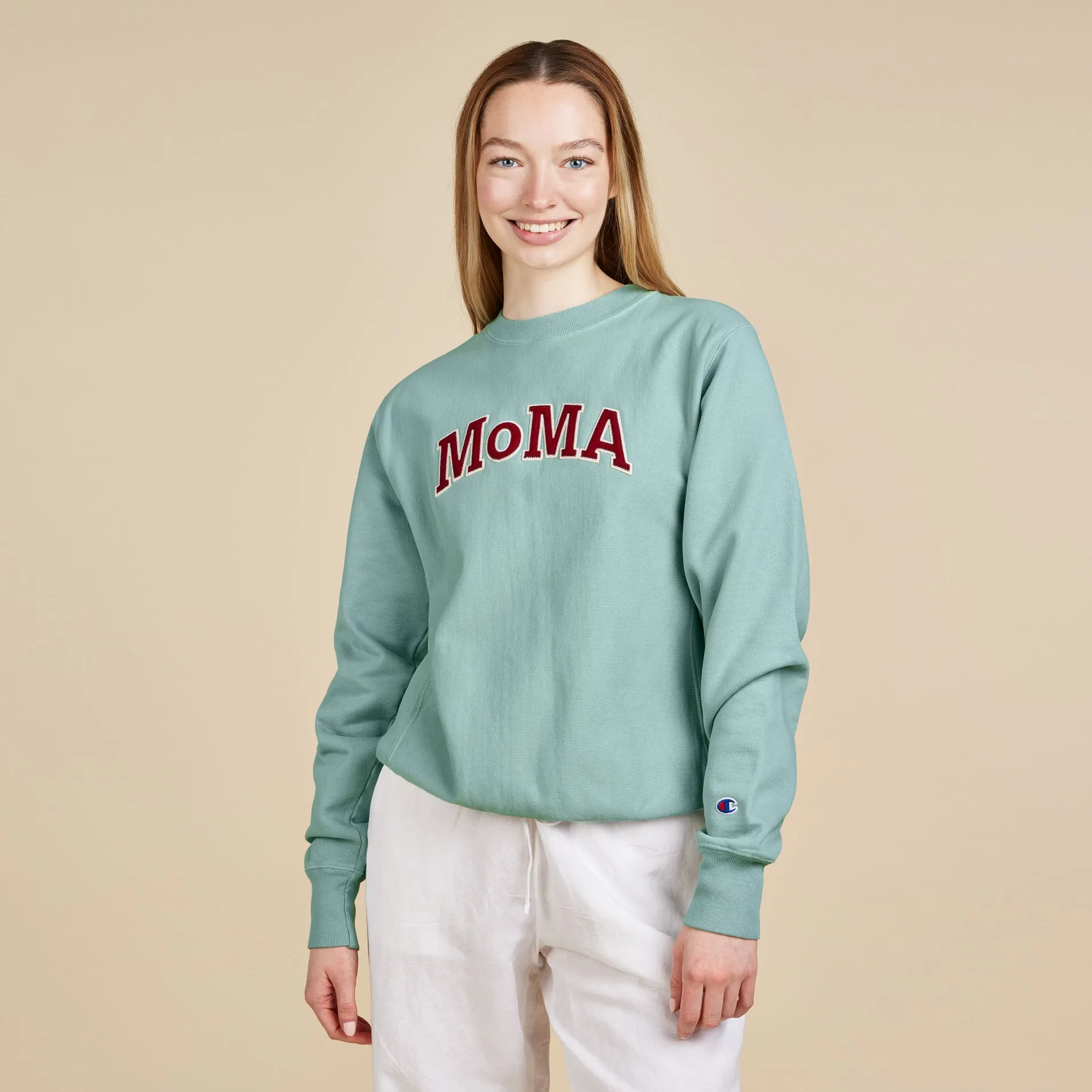 Champion Garment-Dyed Crewneck Sweatshirt - MoMA Edition - Nimbus Green