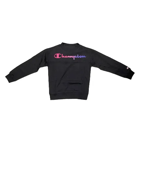 Champion Girls' crewneck sweatshirt with colorful print 404514 KK001 black