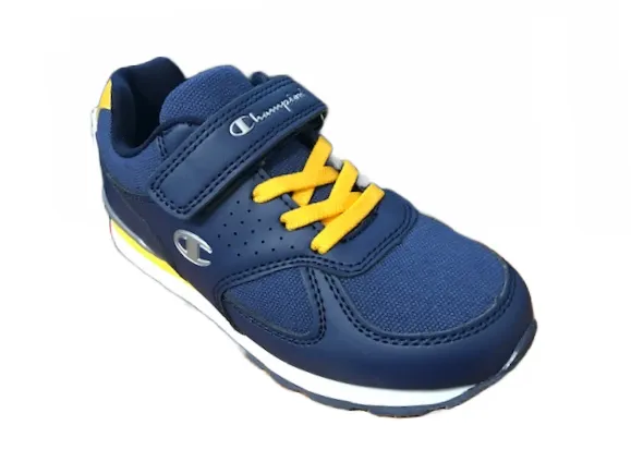 Champion Low Cut Shoe Erin Canvas B PS children's sneakers shoe in leather-canvas with tears S31495-S19-BS036 RBL-navy