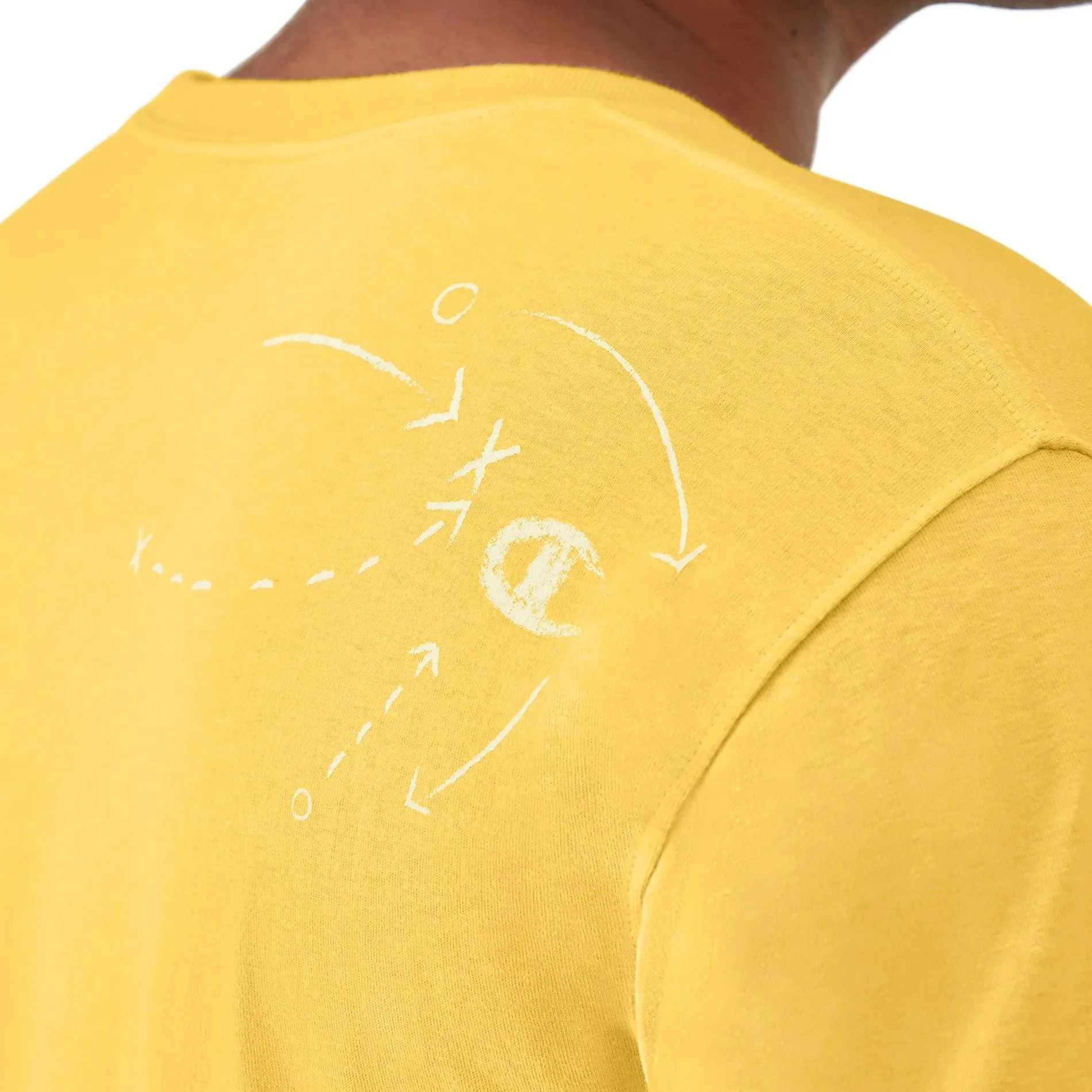 CHAMPION Script Play Lines Classic Graphic T-Shirt - Yellow