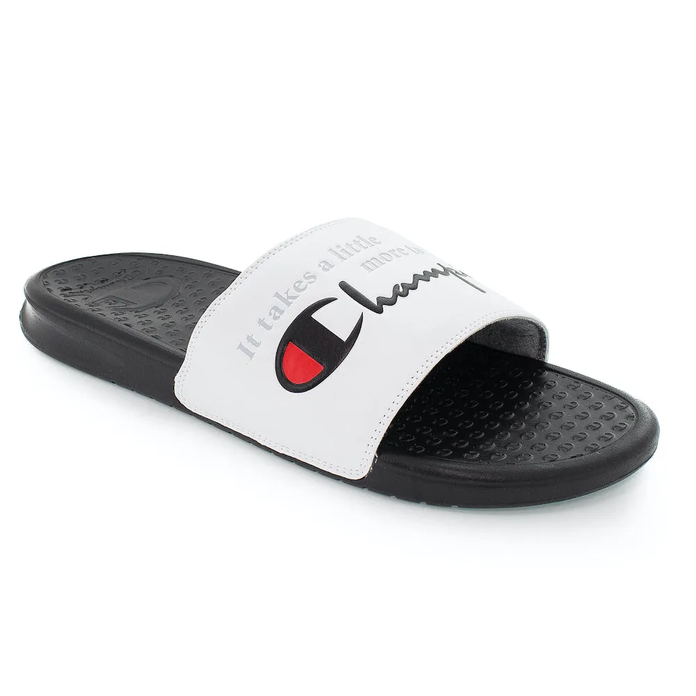 Champion White & Black Super Slides