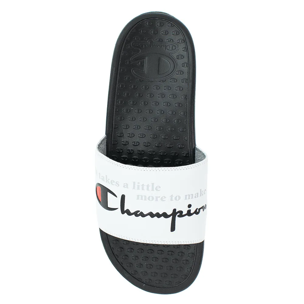 Champion White & Black Super Slides