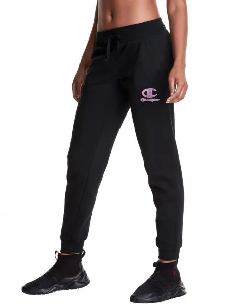 CHAMPION - Women - Powerblend Graphic Jogger - Black/Pink