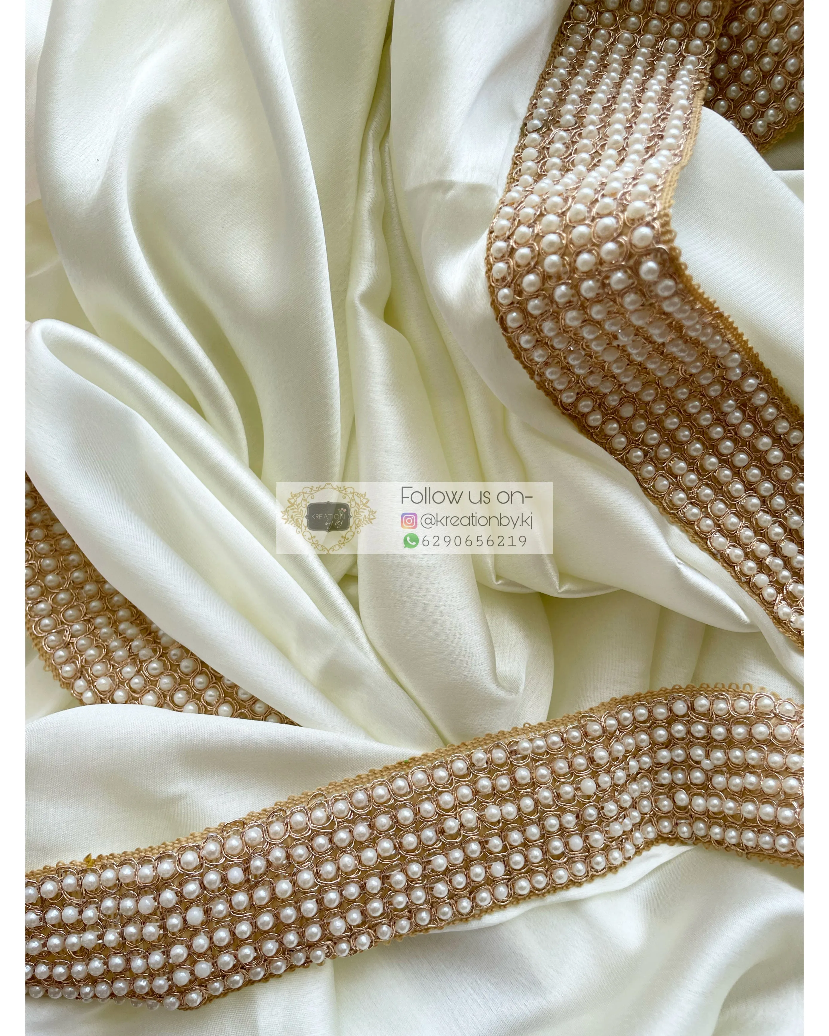 Cream Mother Of Pearl Saree