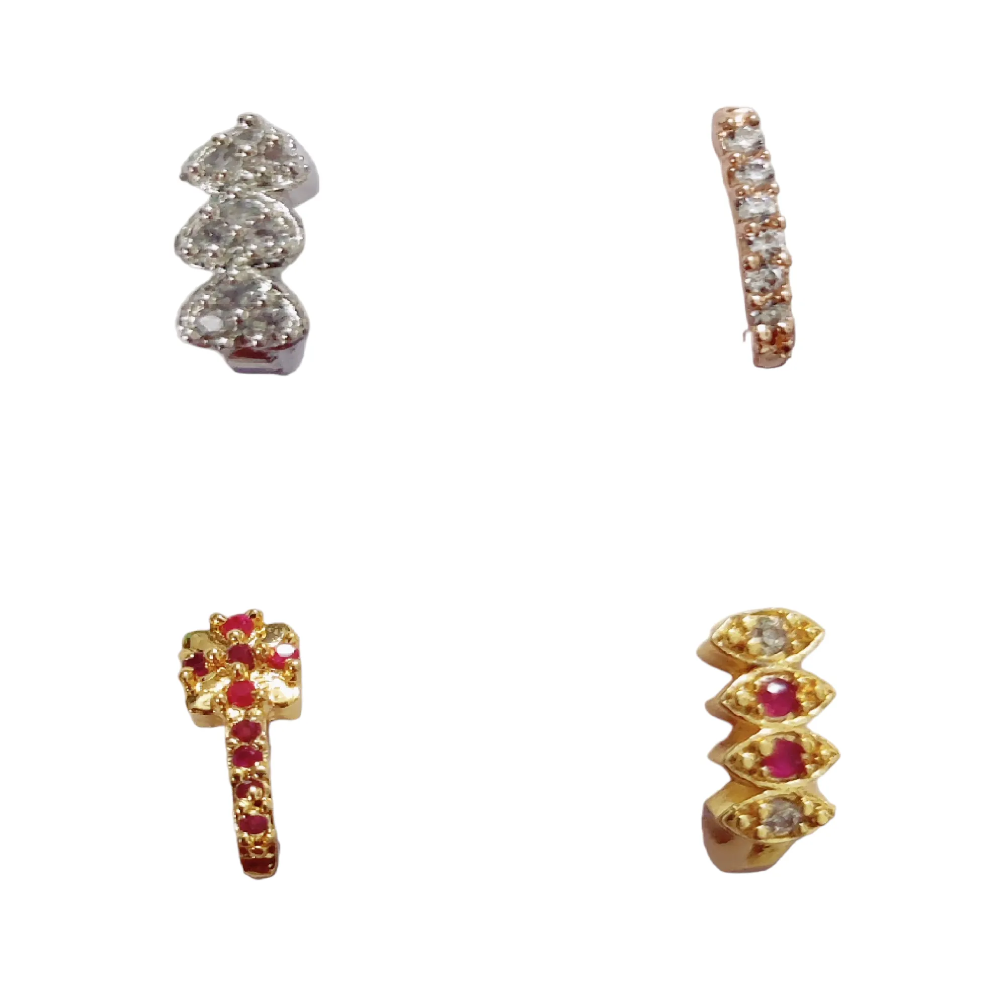 Elegance in Multicolor Nose Pins (Pack of 4)