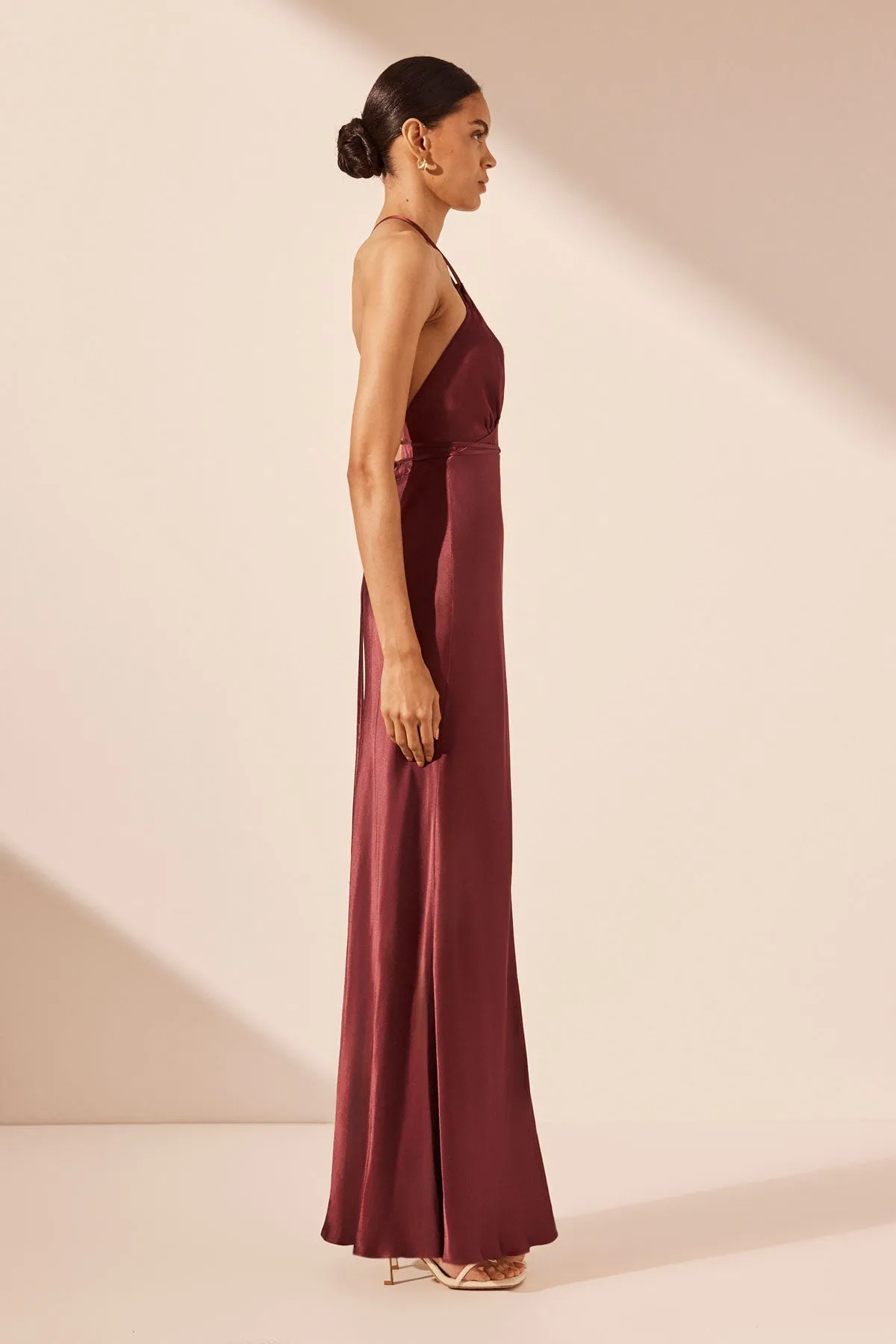 ELIA CROSS BACK HALTER MAXI DRESS - SHIRAZ