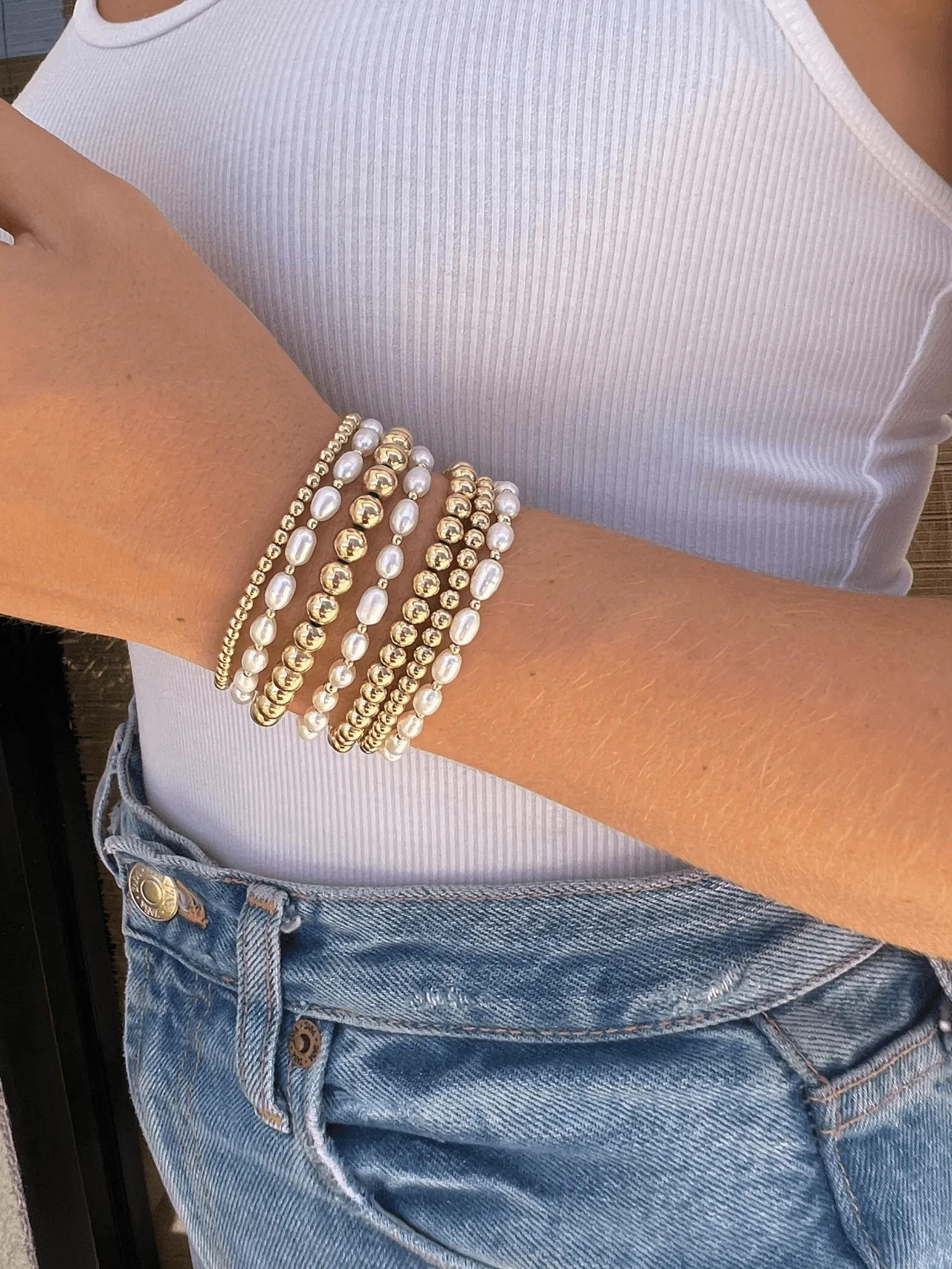 Emma Pearl Stretch Bracelet