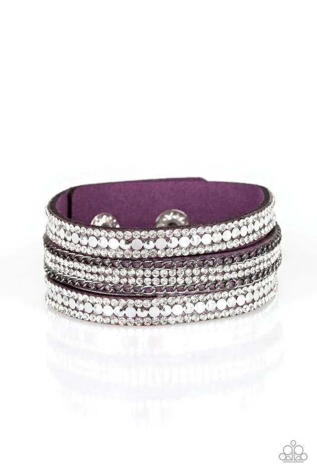 Fashion Fanatic Purple Wrap Snap Bracelet - Paparazzi Accessories