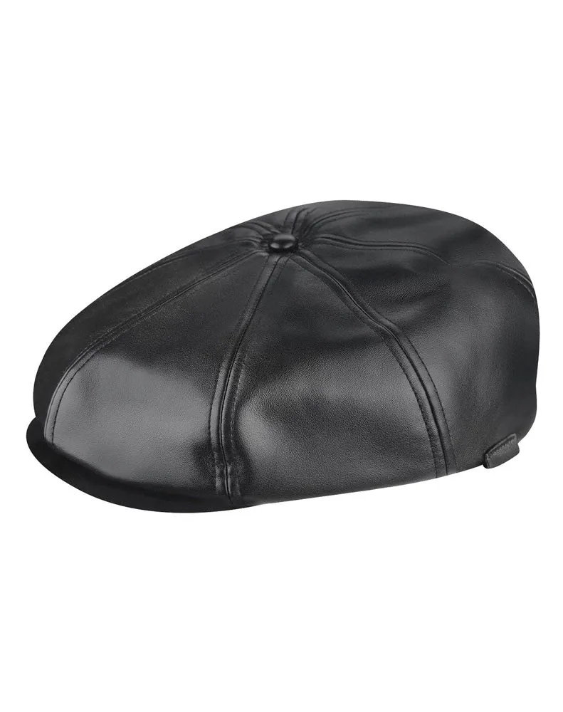 FAUX LEATHER CAP BLACK