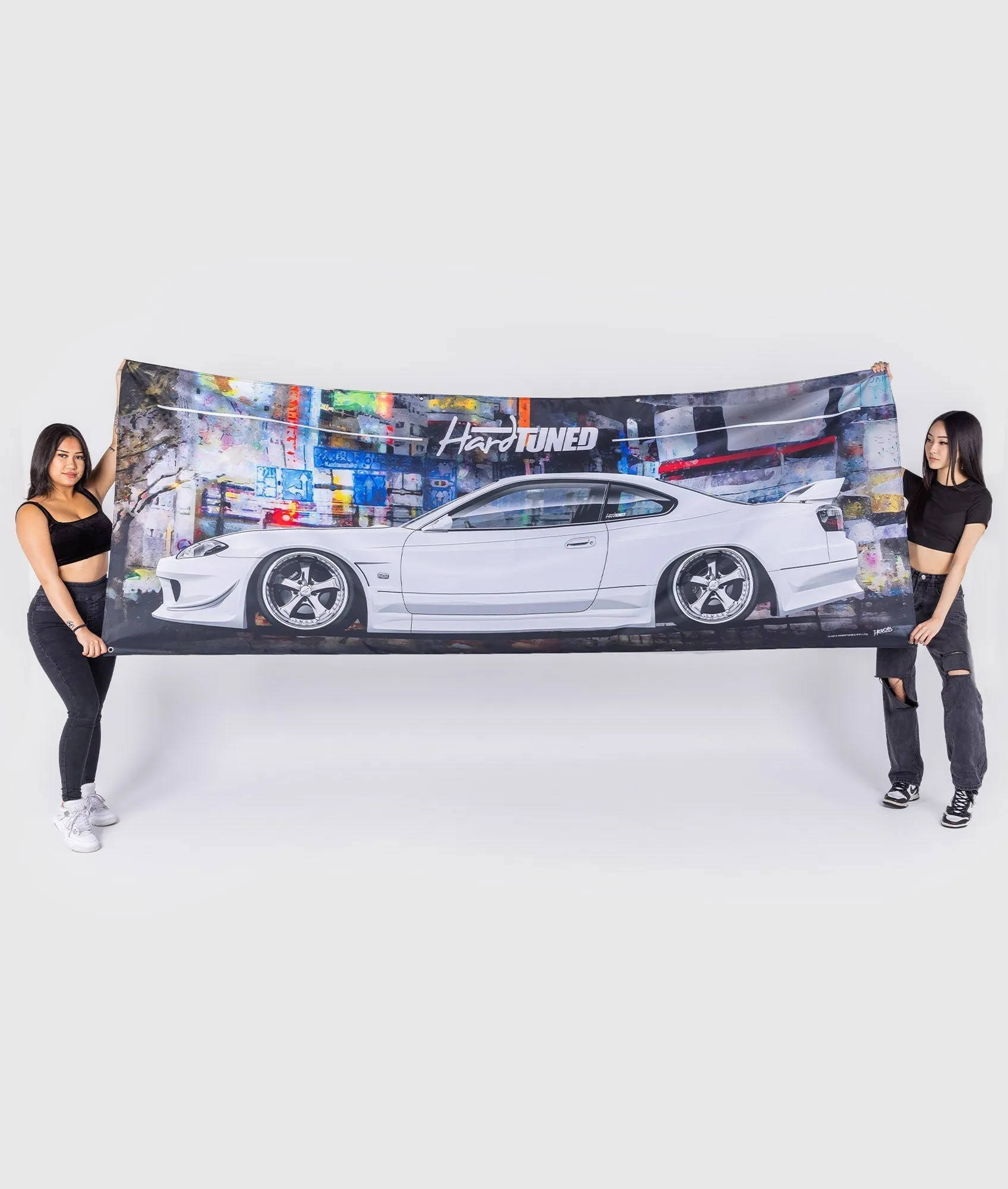 Giant Nissan Silvia White S15 Garage Flag