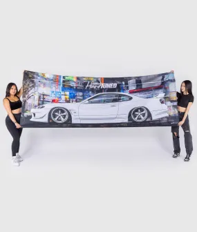 Giant Nissan Silvia White S15 Garage Flag