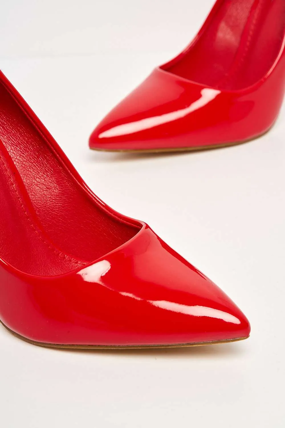 Gina Spool Heel Court Shoes in Red Patent