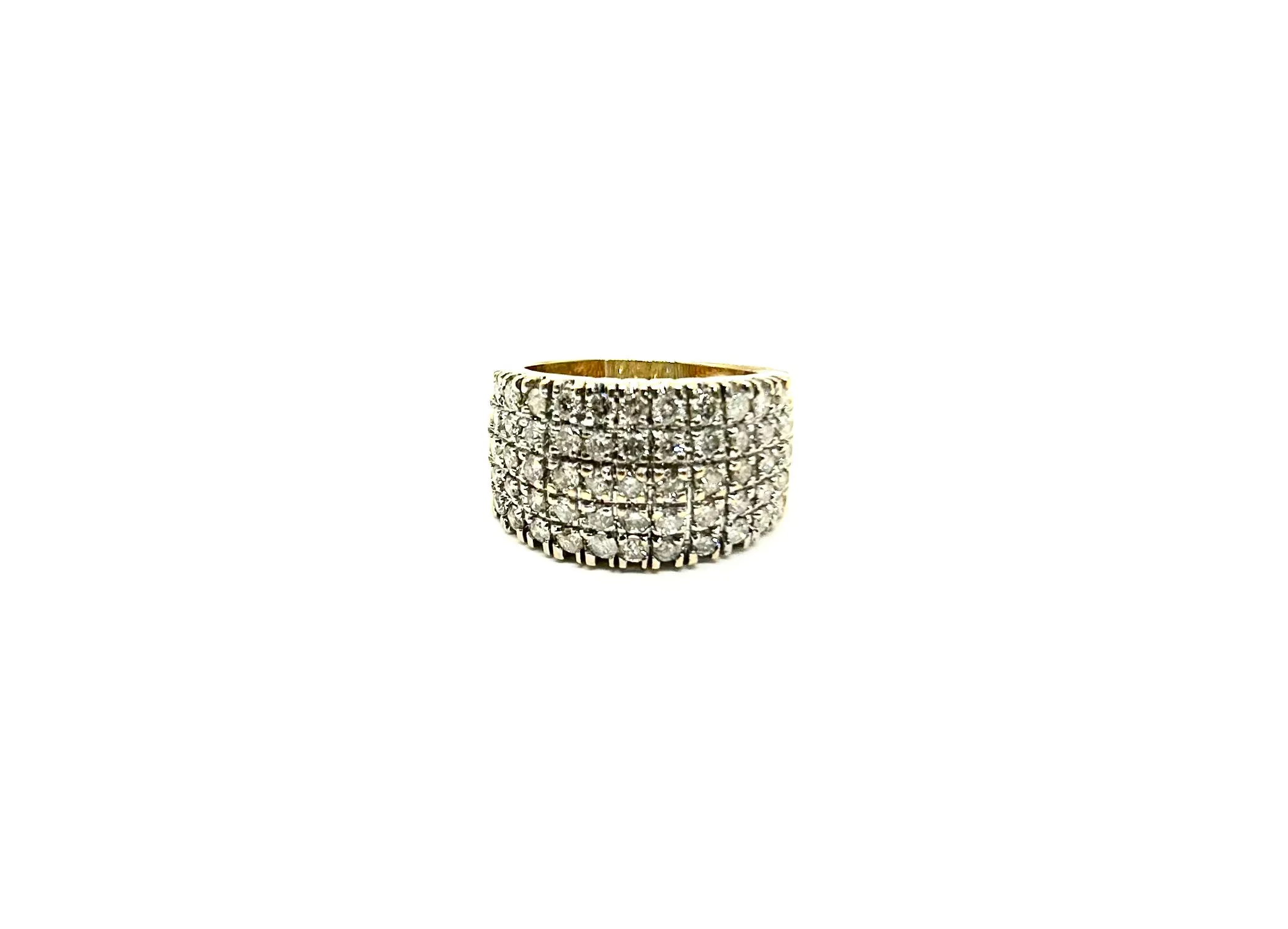 Gorgeous 1.5CTW Diamond Five Row Wide Band