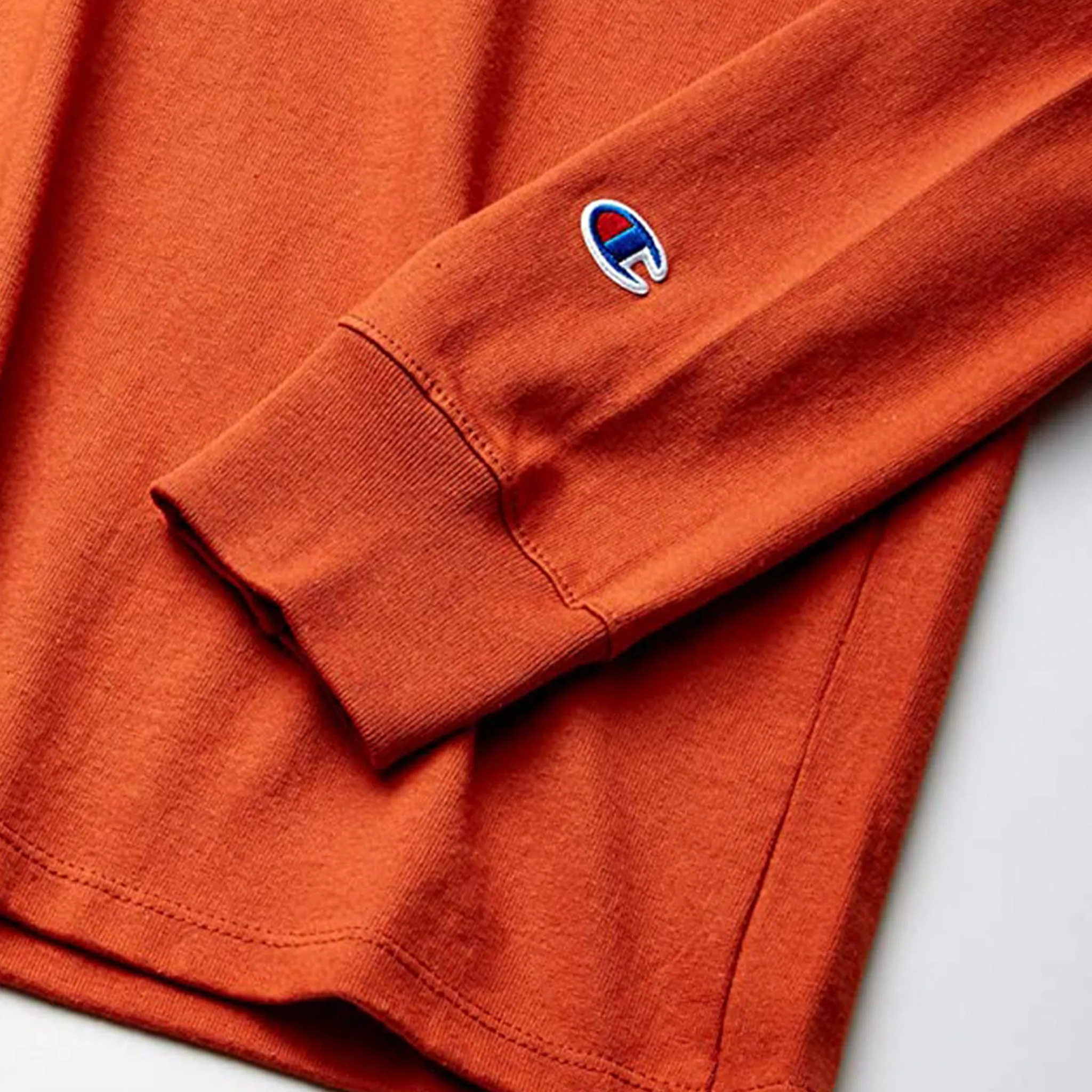 Heritage Flock Script Logo LS Tee (Burnt Orange)