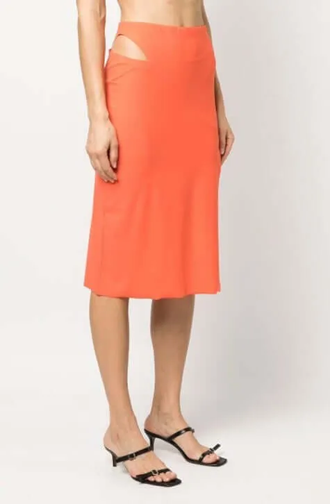 Intense coral cut-out Skirt