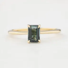 Jane Ring - 1.08ct Emerald Cut Parti Teal Blue Green Australian Sapphire (One of a kind)