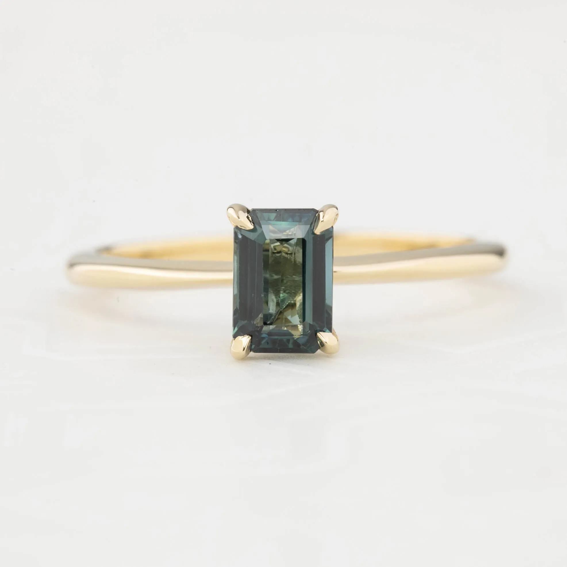 Jane Ring - 1.08ct Emerald Cut Parti Teal Blue Green Australian Sapphire (One of a kind)