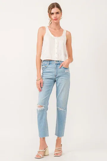 Jodi Super High Rise Cropped Straight Jeans