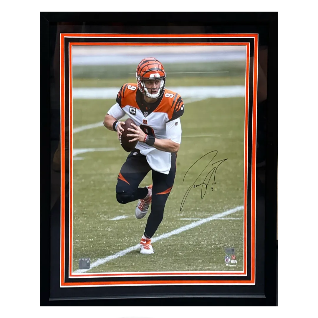 Joe Burrow Cincinnati Bengals Autographed Framed 16x20 - Fanatics COA