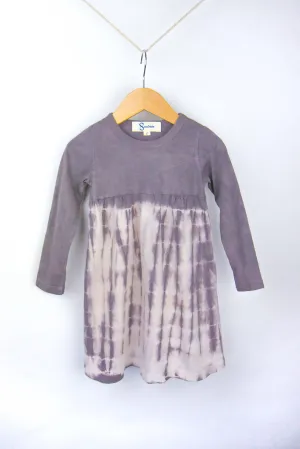 Kids Organic Plant-dyed Shibori Long Sleeve Dress