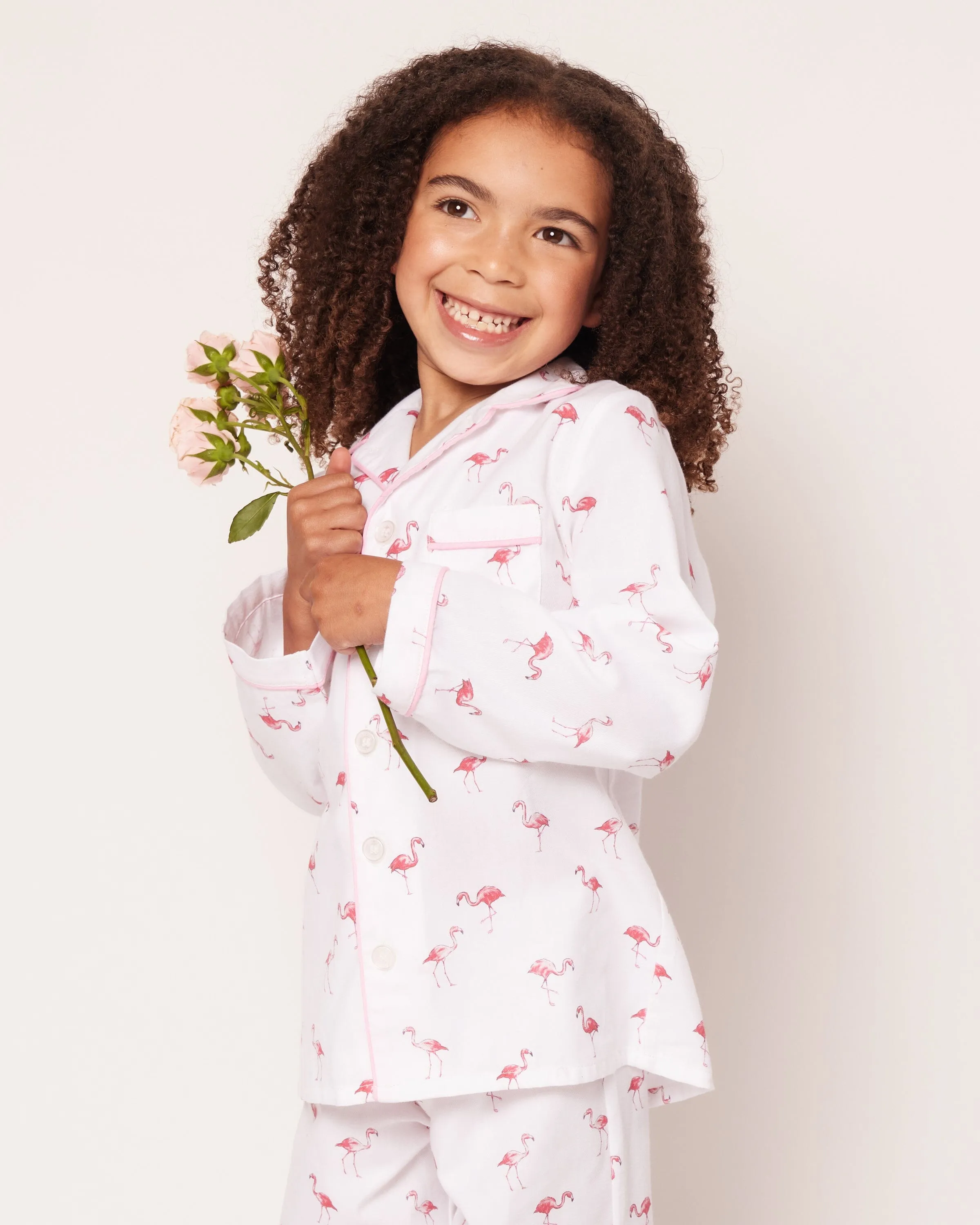 Kid's Twill Pajama Set | Flamingos