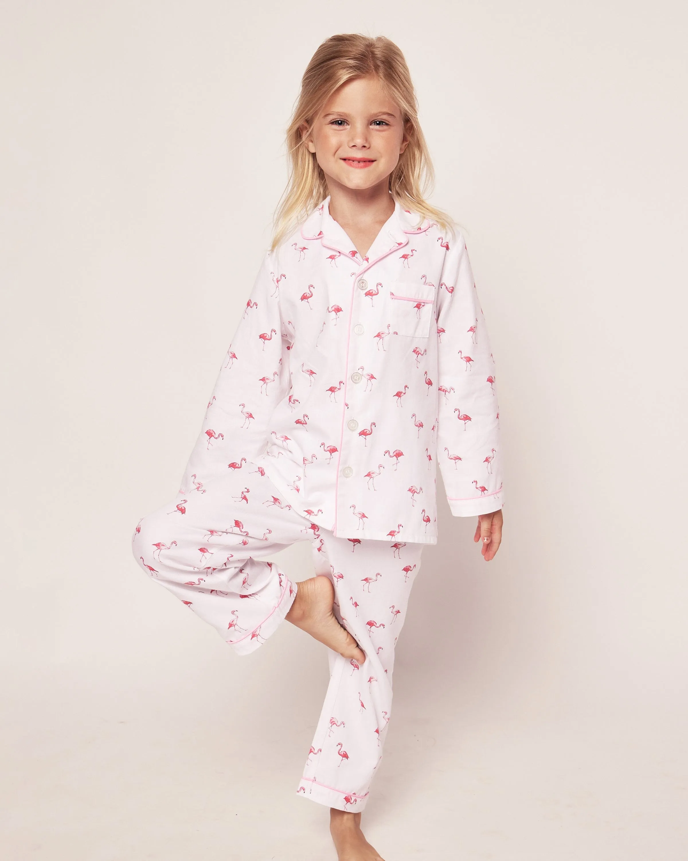 Kid's Twill Pajama Set | Flamingos