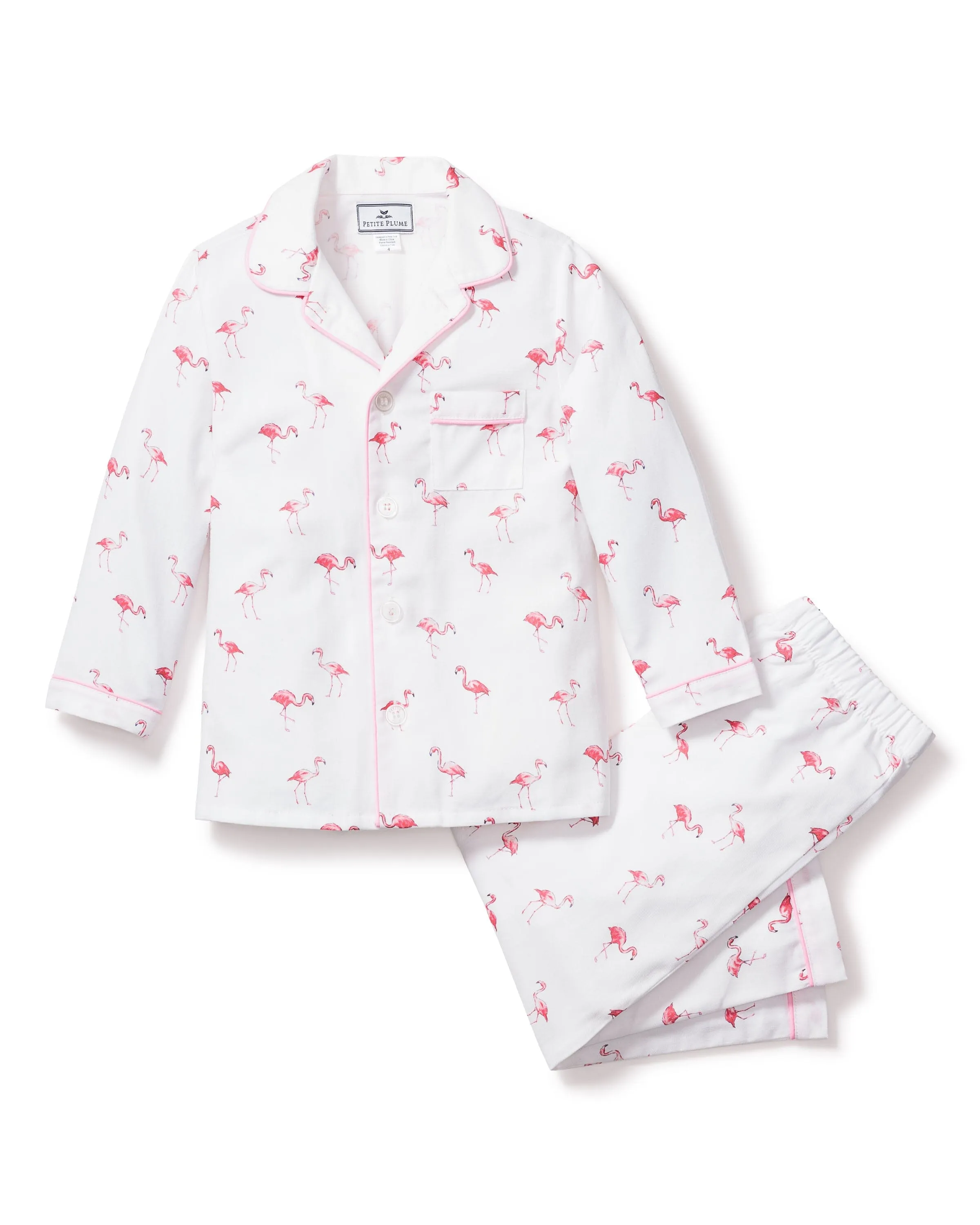 Kid's Twill Pajama Set | Flamingos