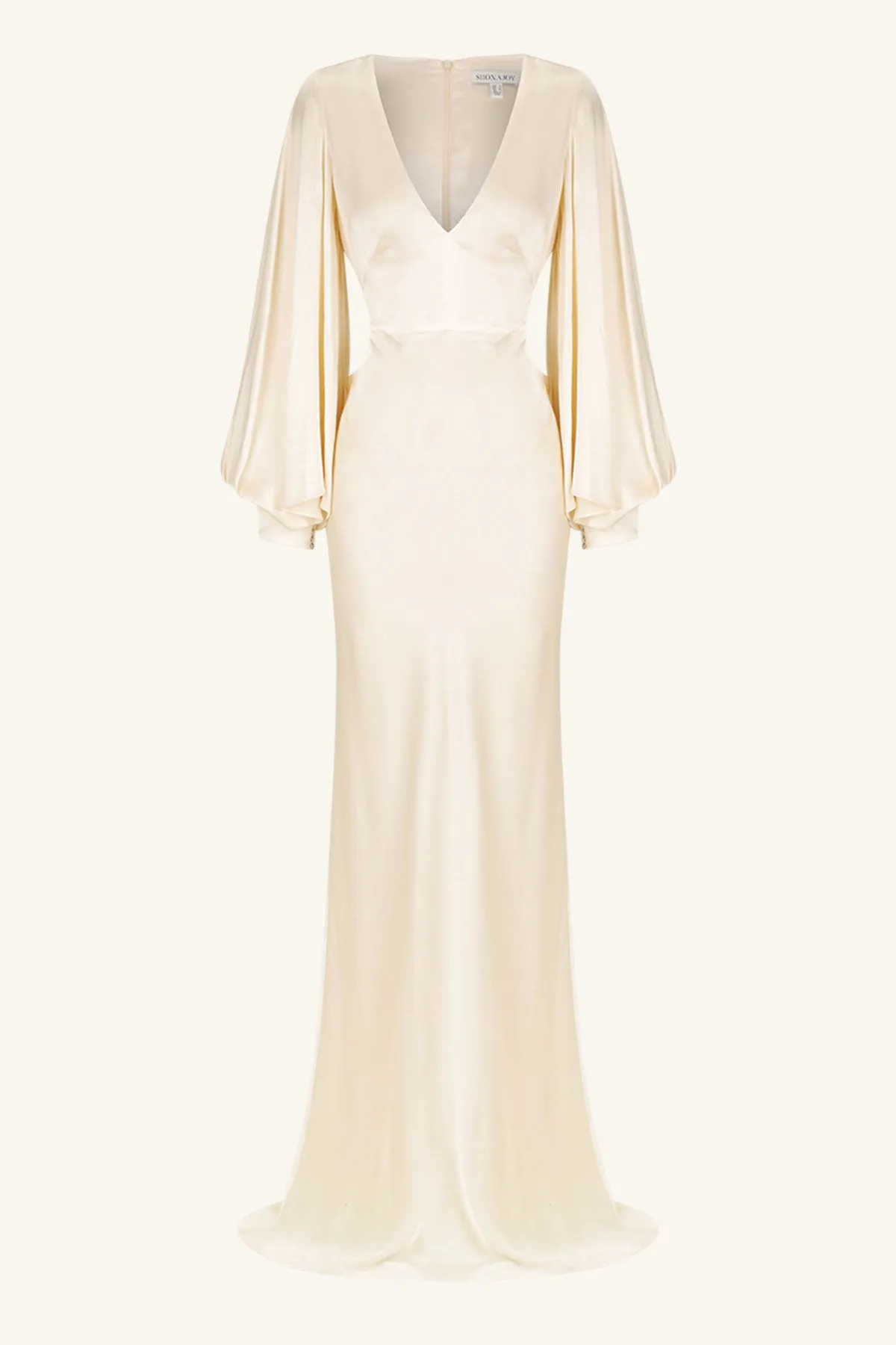 LA LUNE CIRCLE SLEEVE CUT OUT MAXI DRESS - CREAM