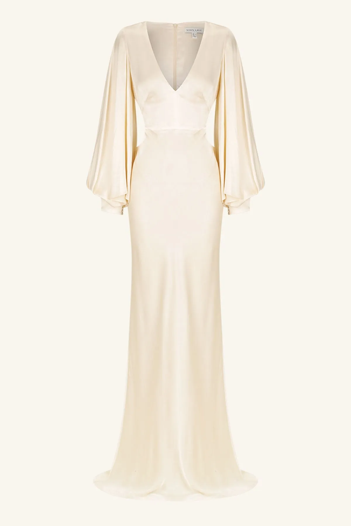 LA LUNE CIRCLE SLEEVE CUT OUT MAXI DRESS - CREAM