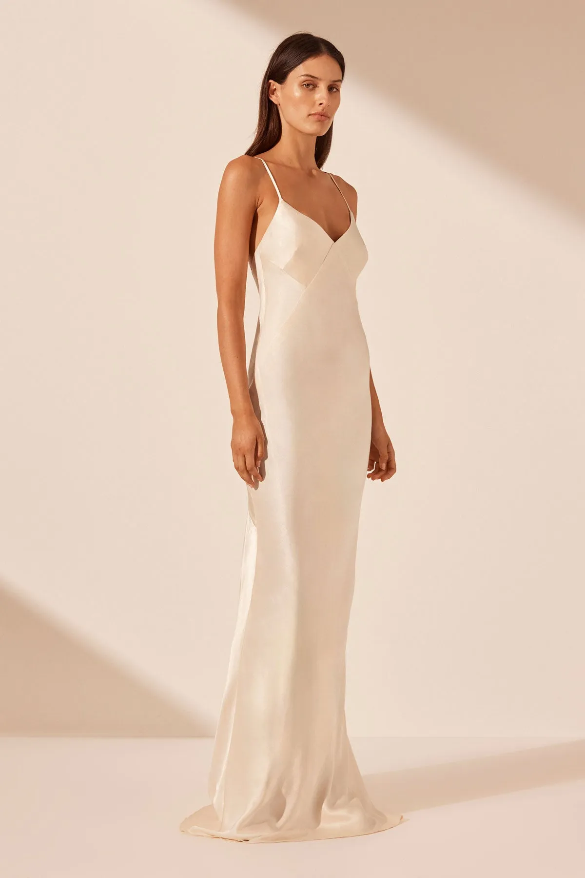 LA LUNE LOW BACK MAXI DRESS - CREAM