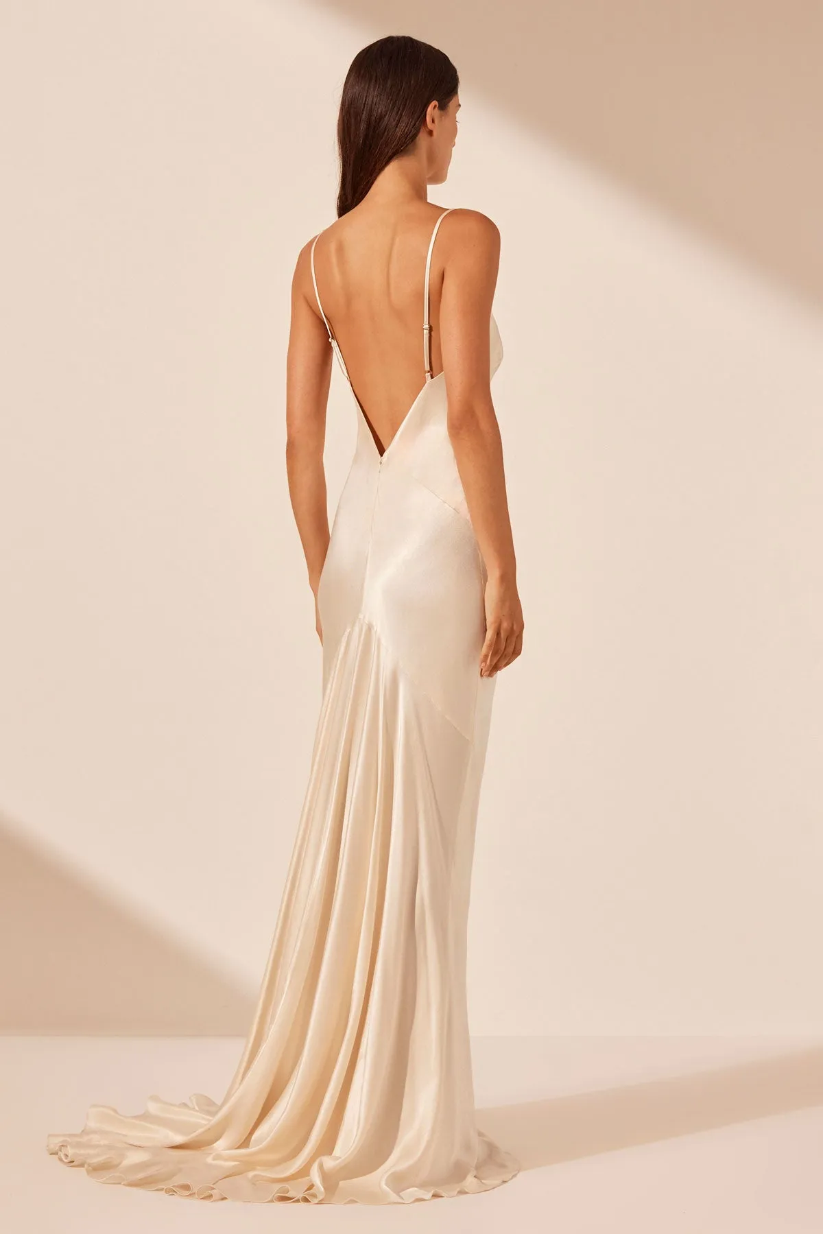 LA LUNE LOW BACK MAXI DRESS - CREAM