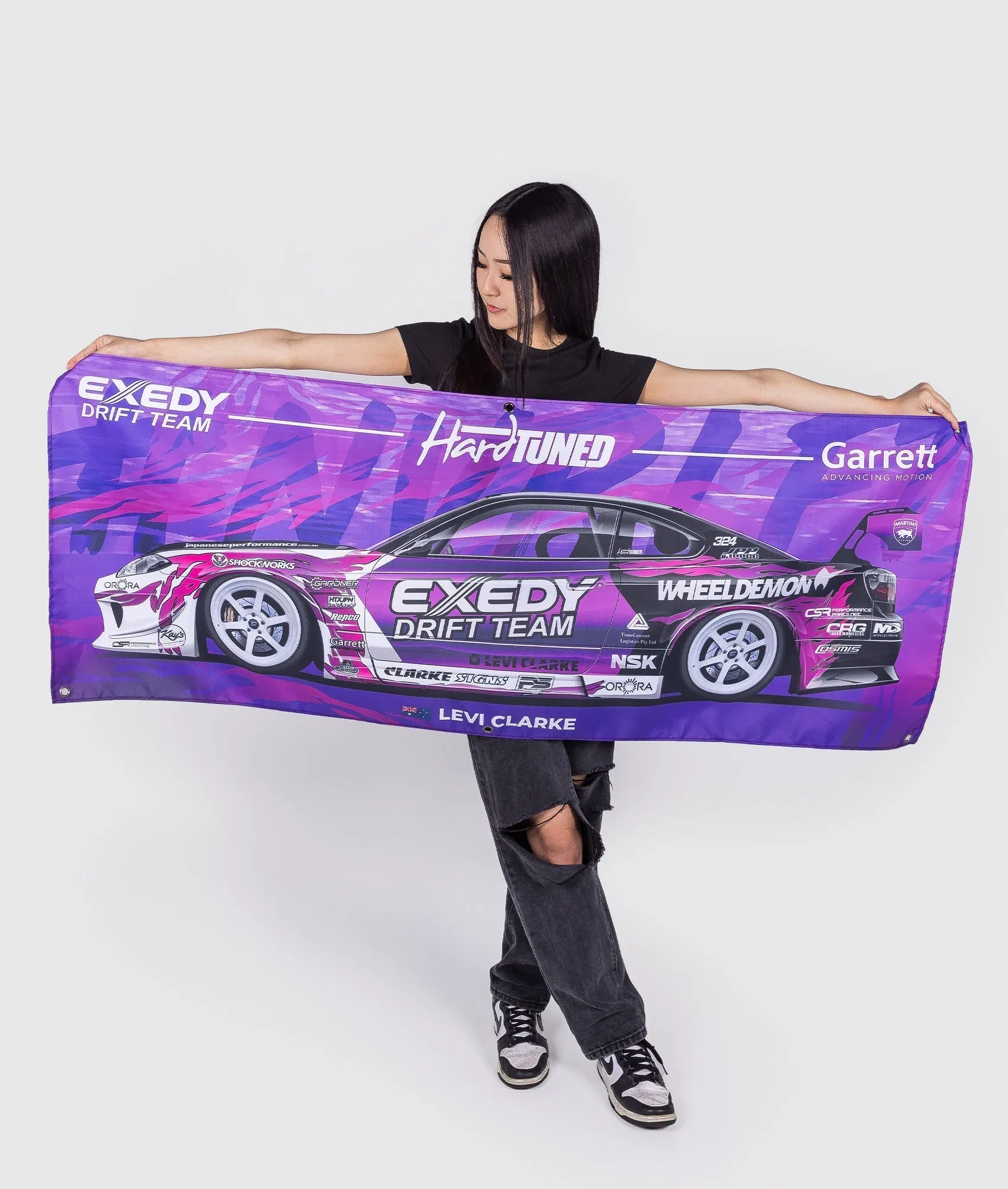 Levi Clarke Premium S15 Garage Flag - Durable and Stylish Outdoor Decoration for Enthusiasts