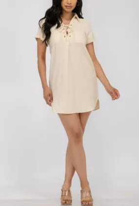 Linen shirt dress