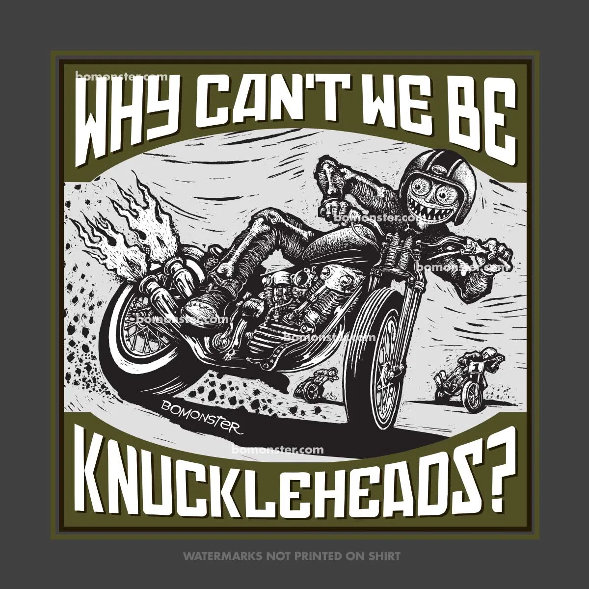 Men's Harley T-Shirt  "Knuckleheads Charcoal"