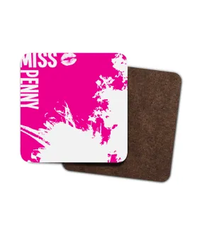 Miss Penny, Abstract  Single Hardboard Coaster