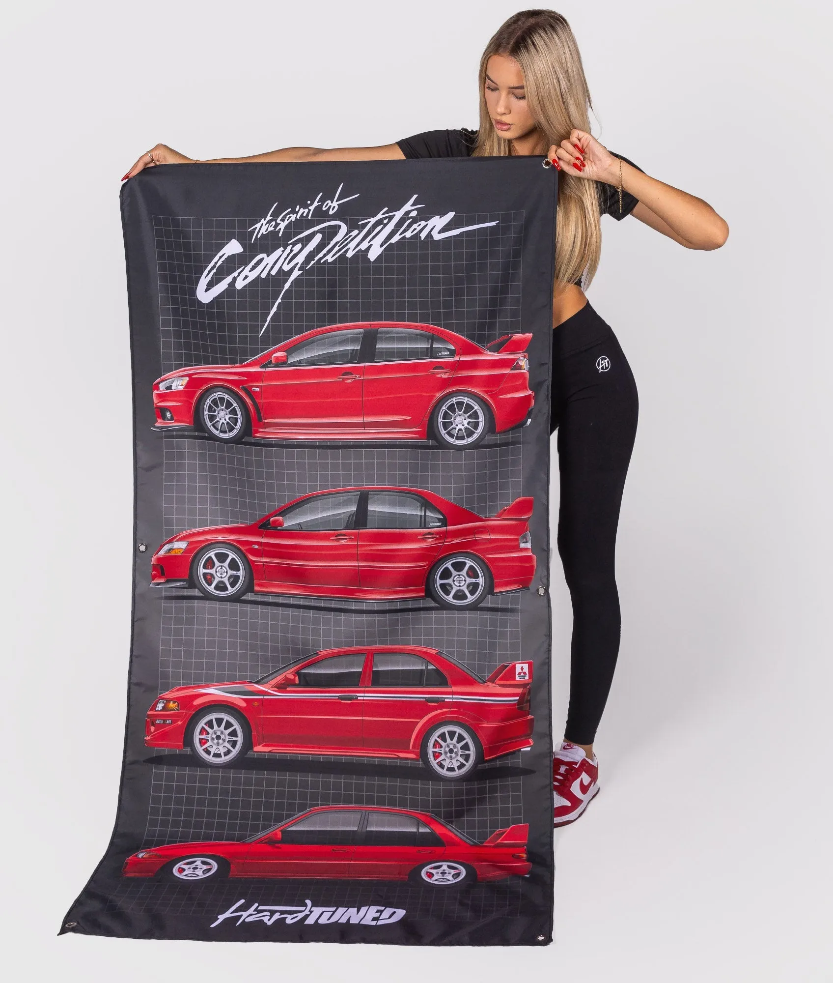 Mitsubishi Evolution Generations Garage Flag